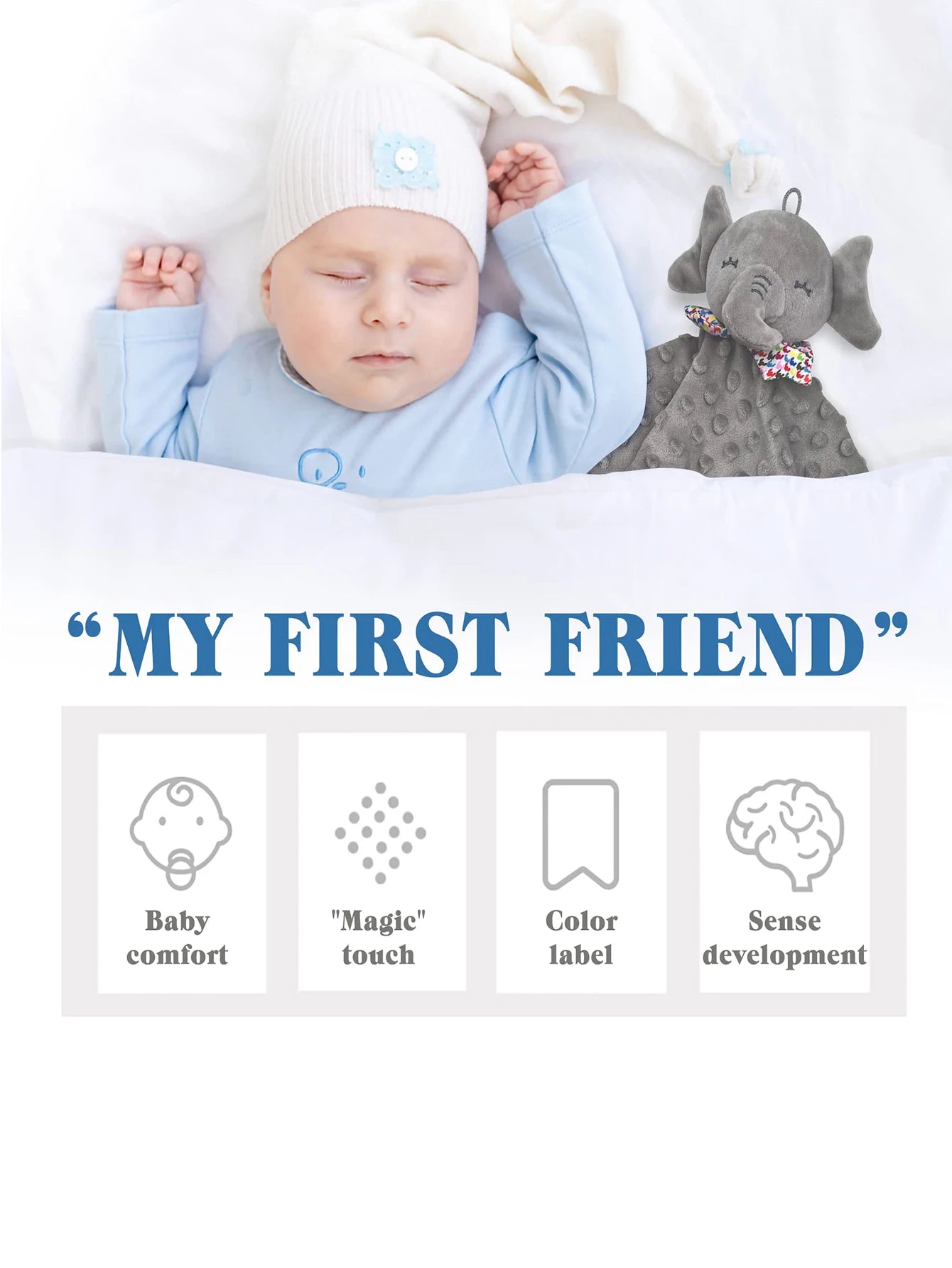 Soft Plush Soothe Towel with Rattle for Newborns