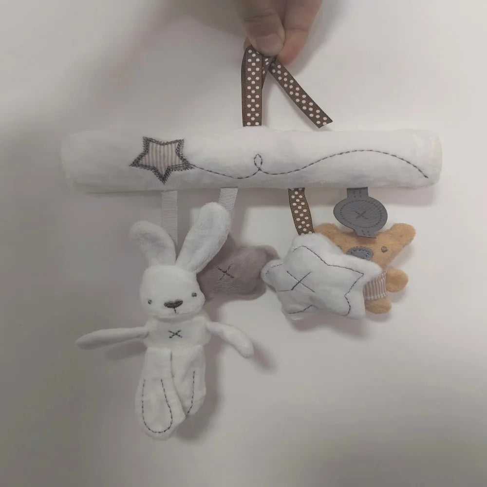 Rabbit Hand Bell Plush Toy for Stroller & Bed