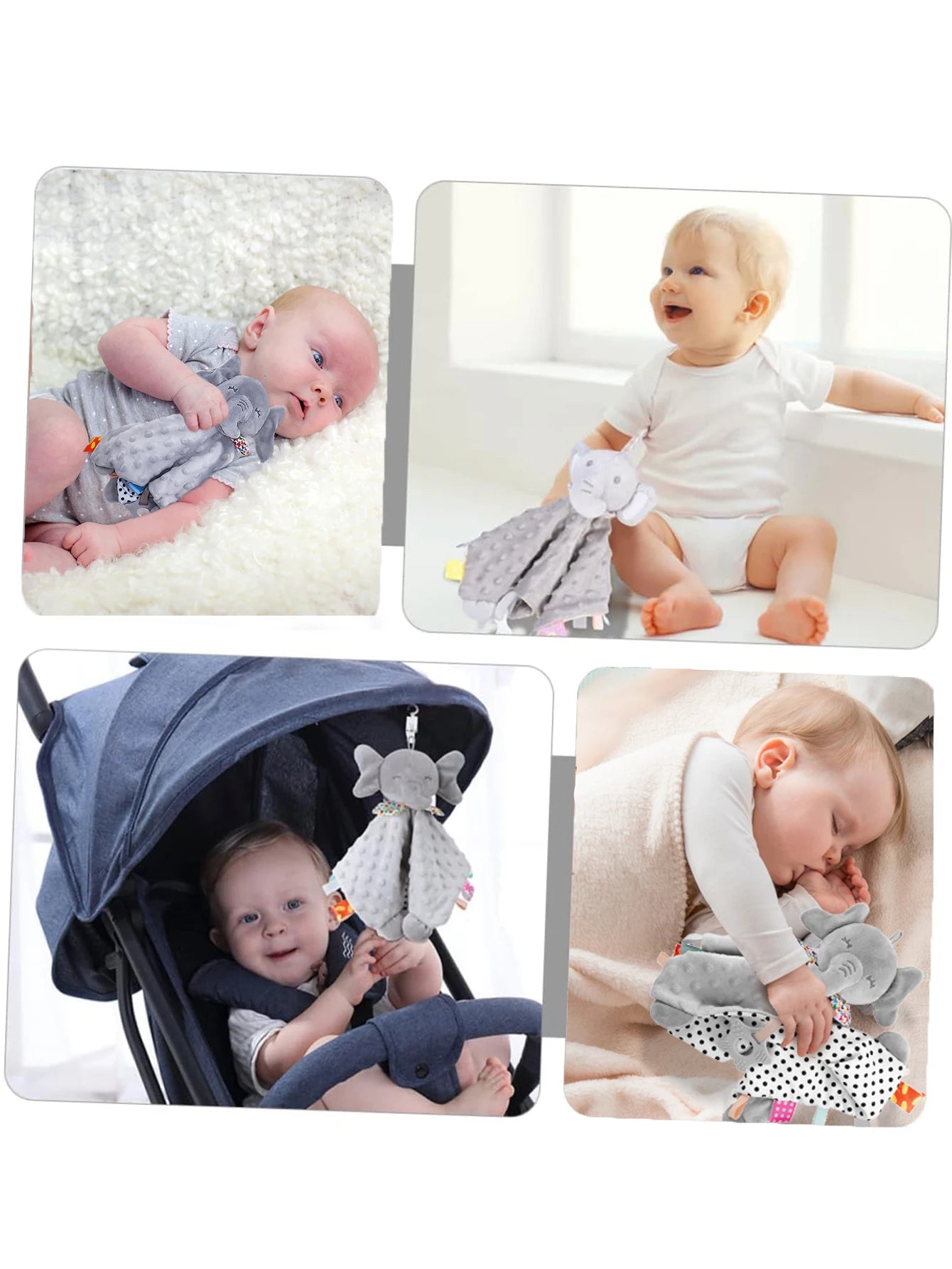 Soft Plush Soothe Towel with Rattle for Newborns