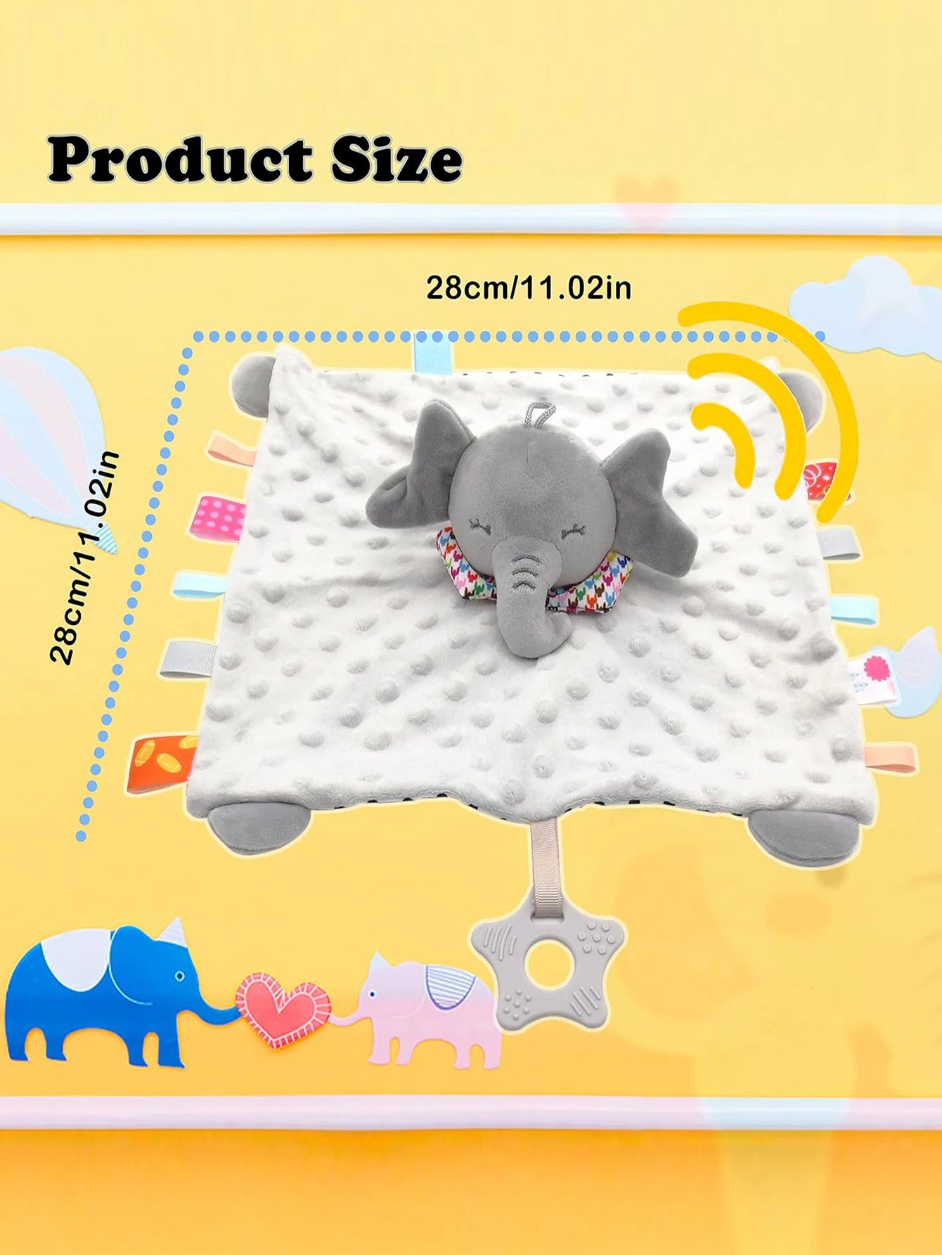 Soft Plush Soothe Towel with Rattle for Newborns