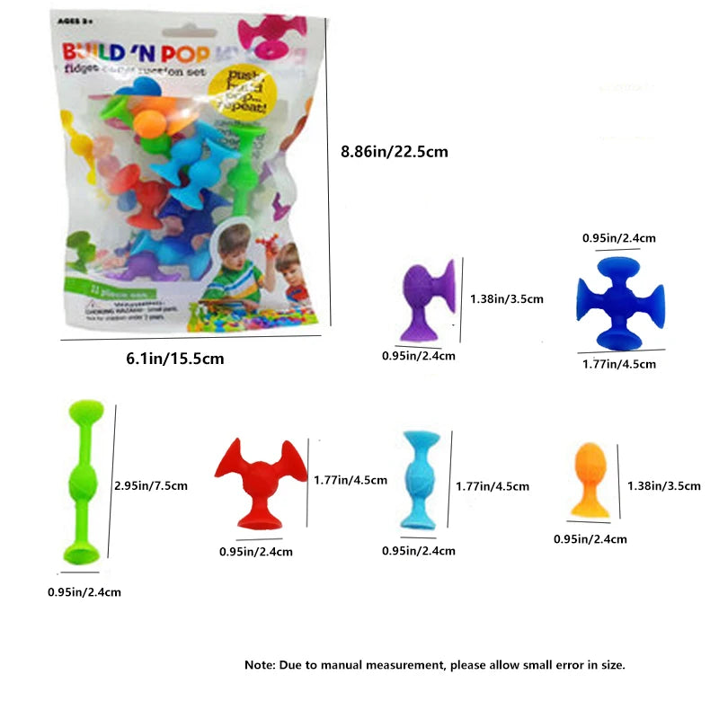 Suction Cup Darts & Building Blocks Fidget Toy Set