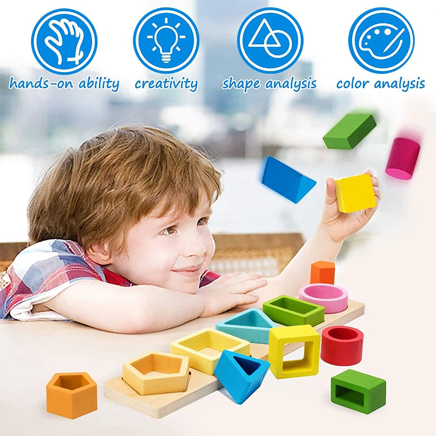 Montessori Wooden Sorting & Stacking Toy