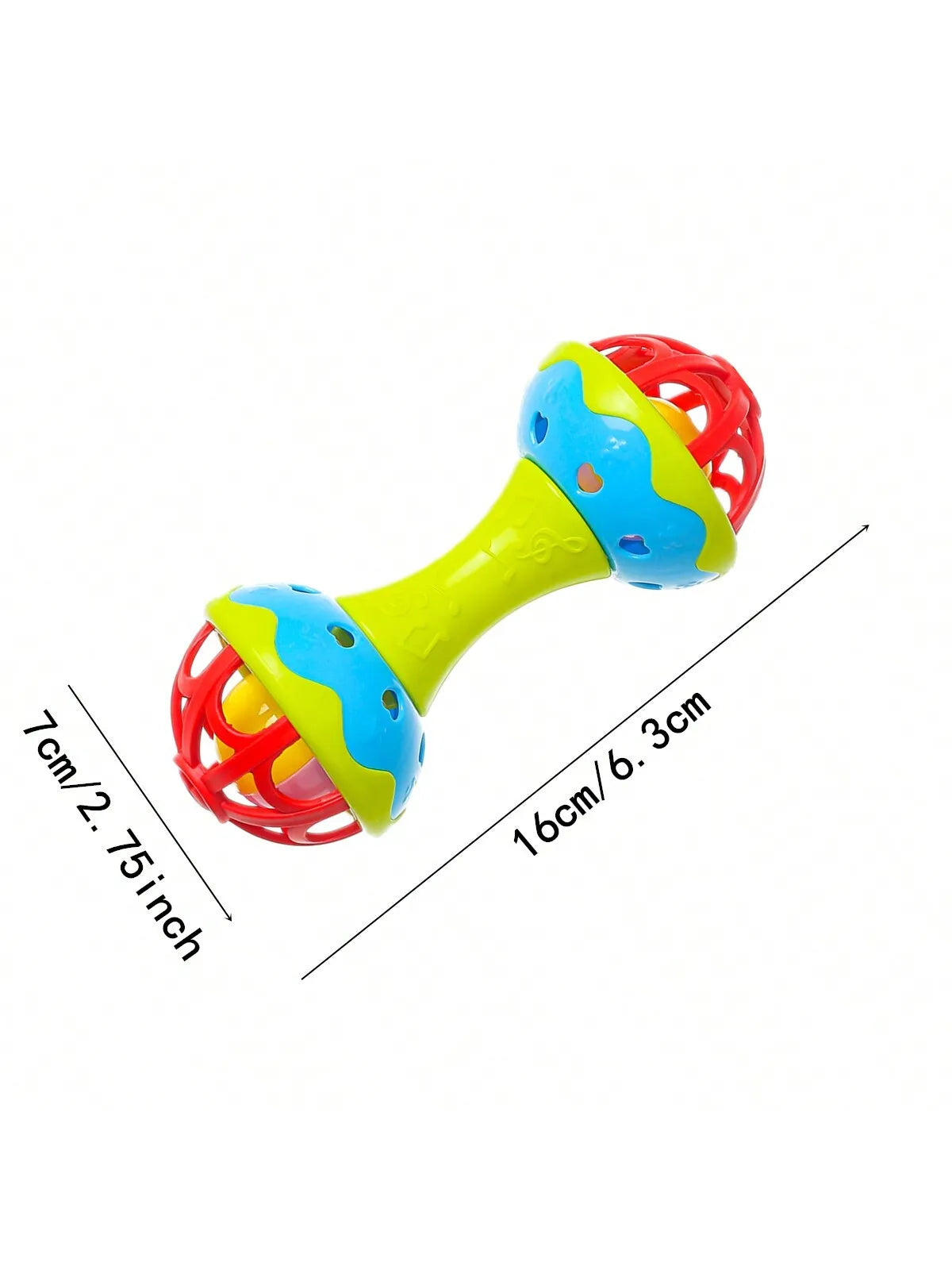 Double-Headed Baby Rattle Toy – Random Color