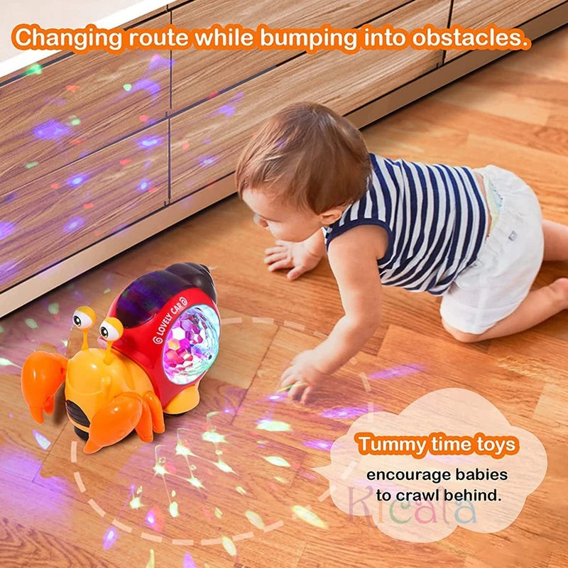 Musical Light-Up Crawling Crab Toy for Babies