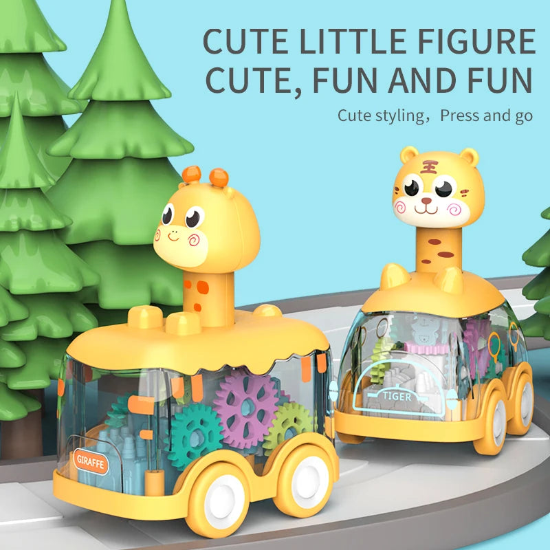 Press Gear Kids’ Pull-Back Animal Car Toy