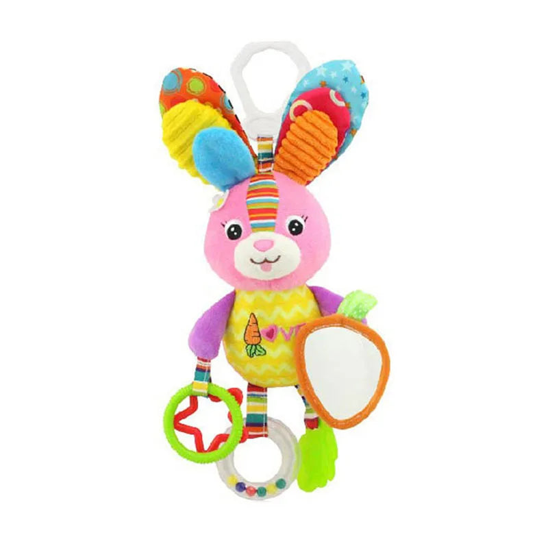 Plush Animal Handbells & Teether Baby Toy