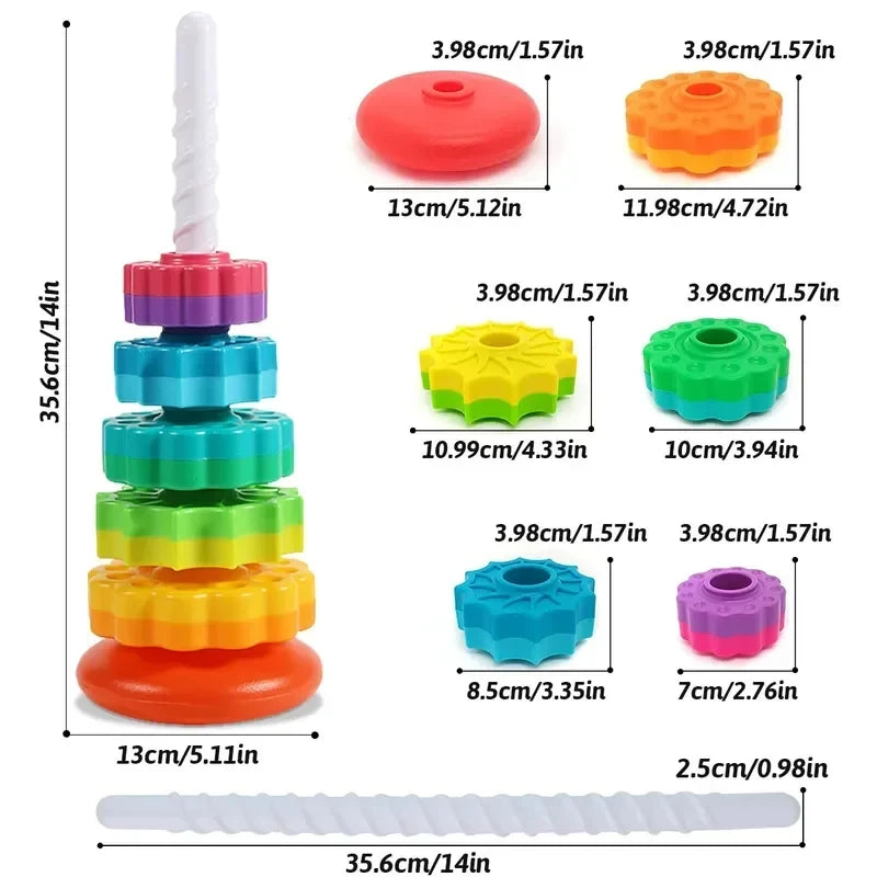 Educational Rainbow Gear Tower