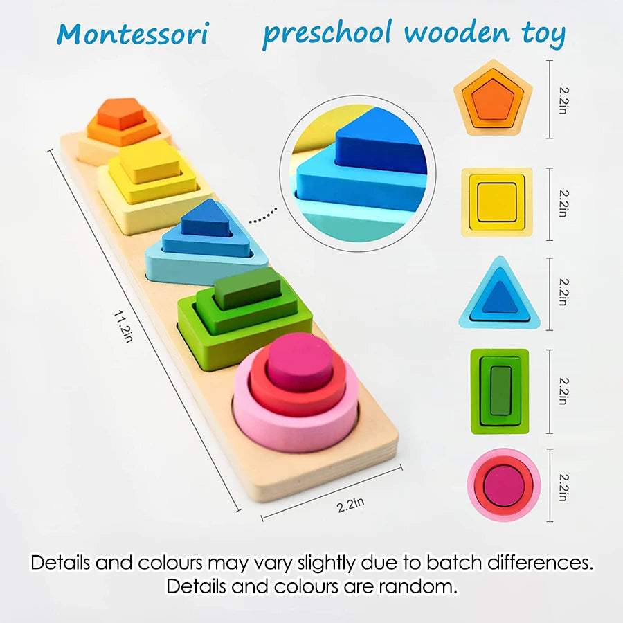 Montessori Wooden Sorting & Stacking Toy