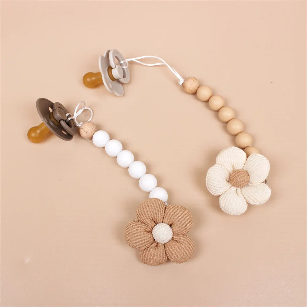 BPA-Free Flower Pacifier Holder for Newborns