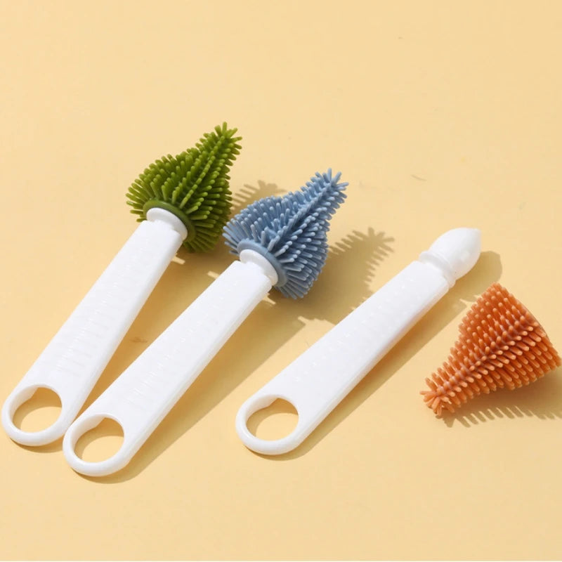 360° Silicone Baby Bottle Brush Set