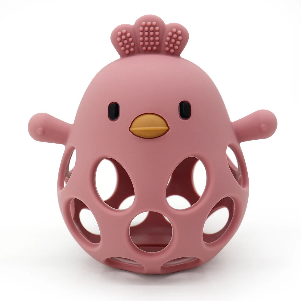 Cartoon Chick Baby Teether Gloves
