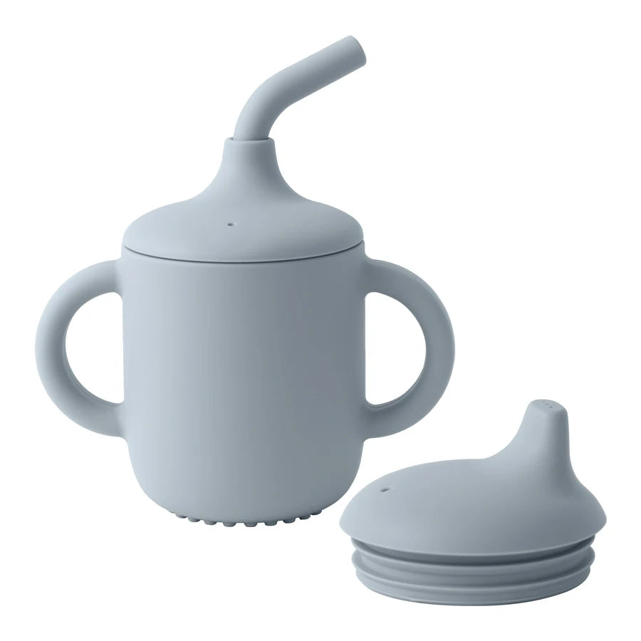 Two Lids Baby Silicone Straw Cup BPA Free