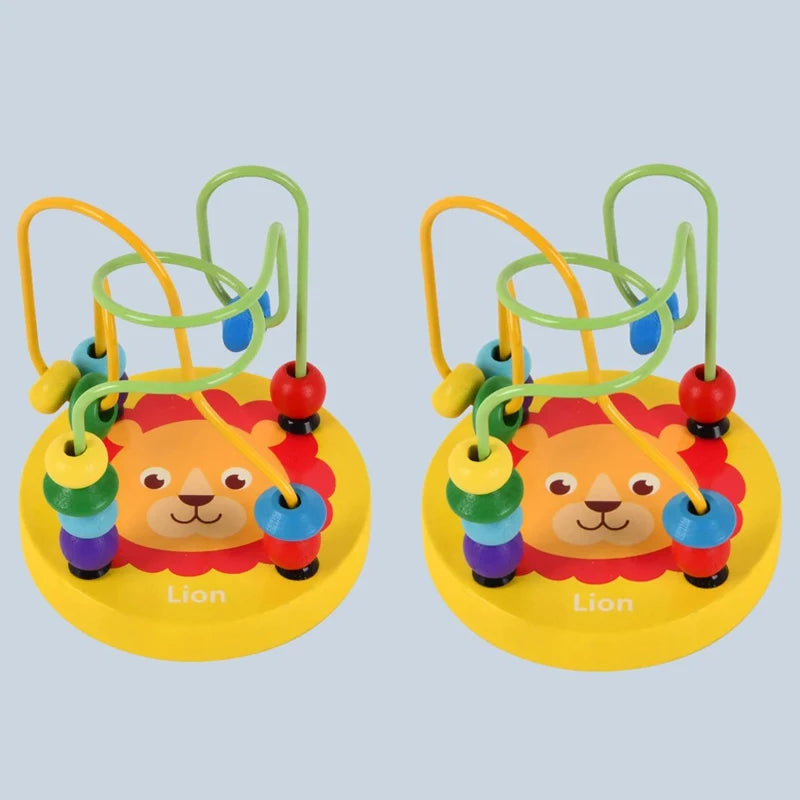 Wooden Bead Maze Roller Coaster Toy