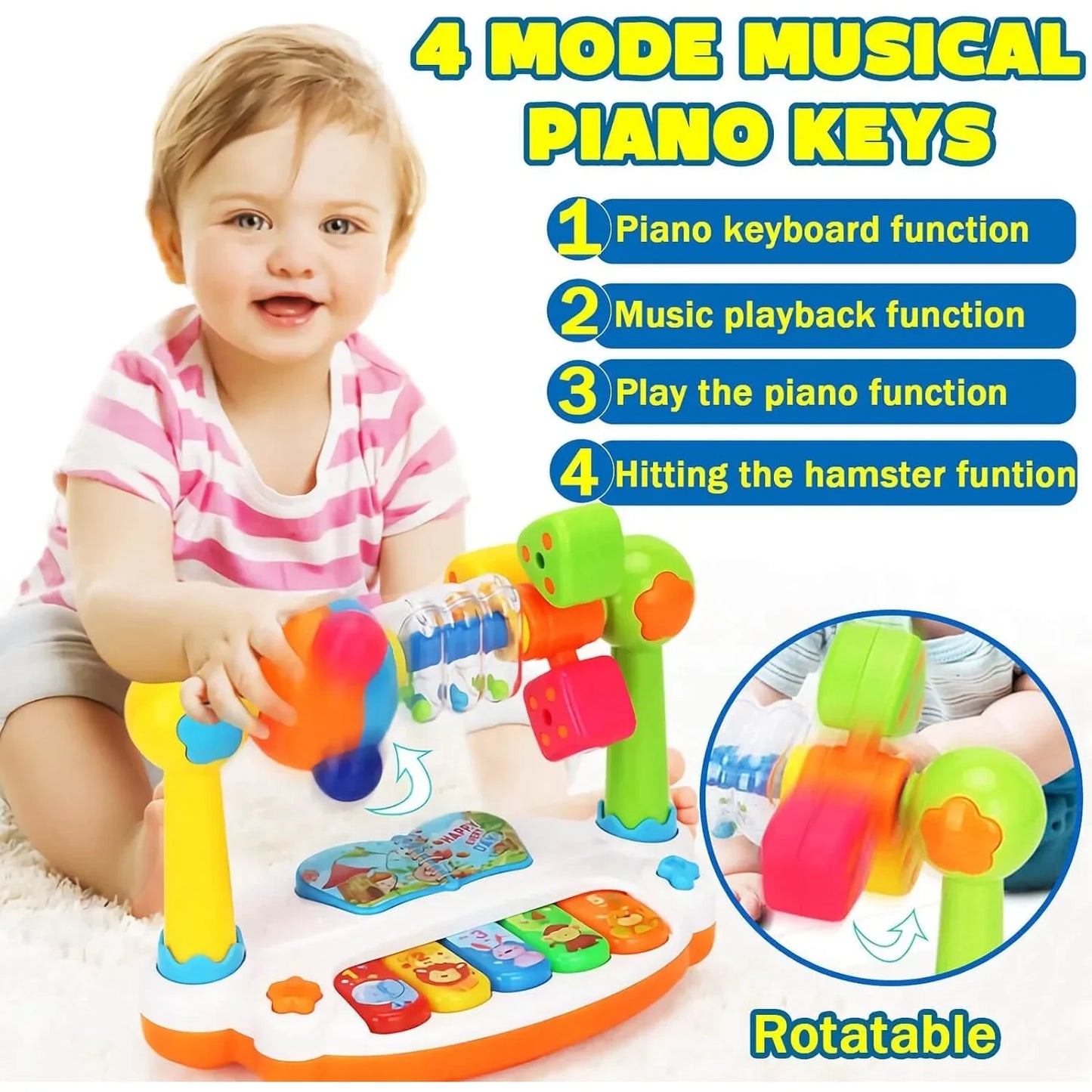 Baby Musical Piano Toy with Lights & Sound
