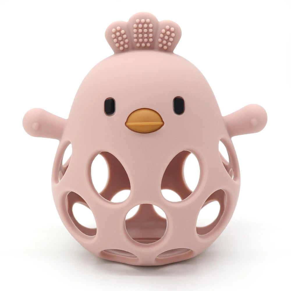 Cartoon Chick Baby Teether Gloves