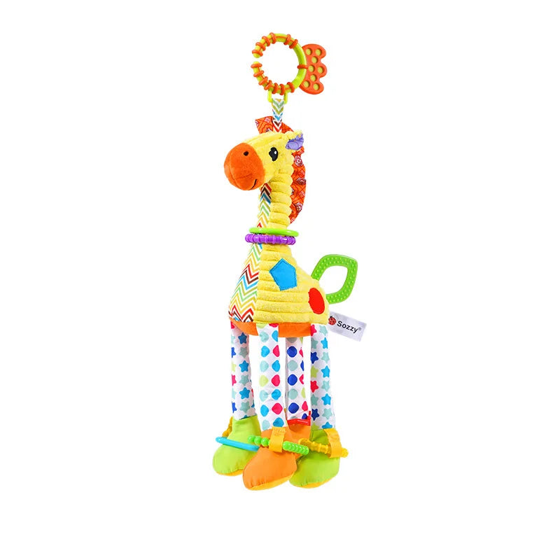 Plush Animal Handbells & Teether Baby Toy