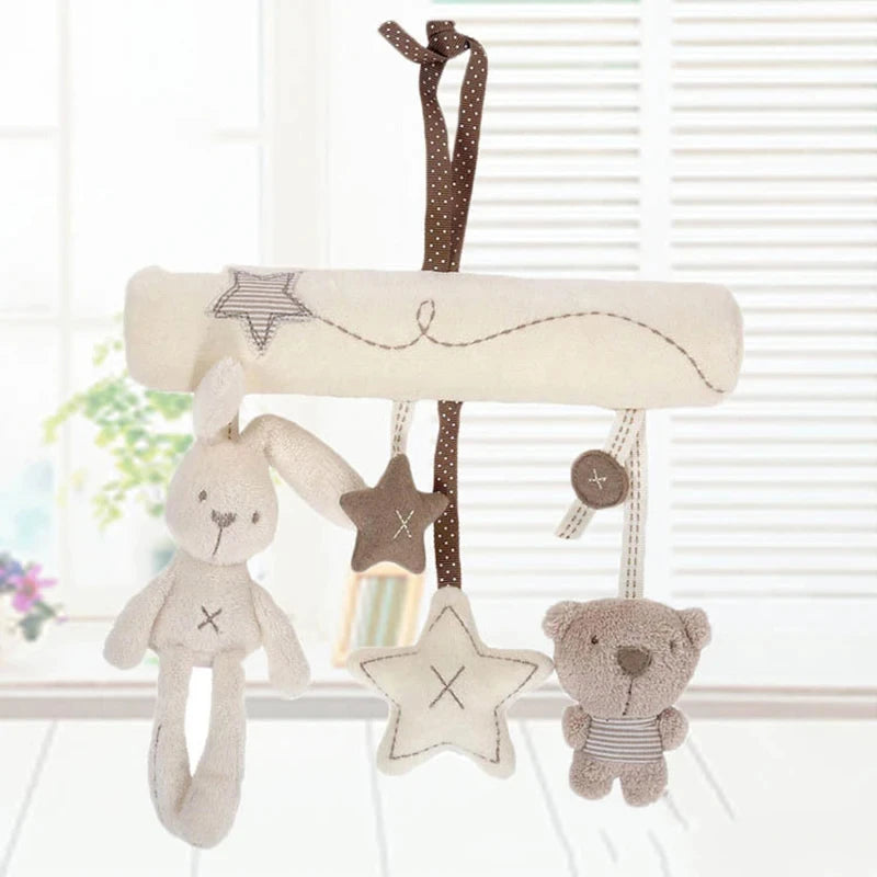 Rabbit Hand Bell Plush Toy for Stroller & Bed