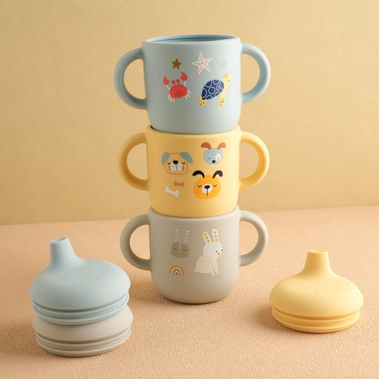 Cartoon Silicone Baby Feeding Cup – BPA Free