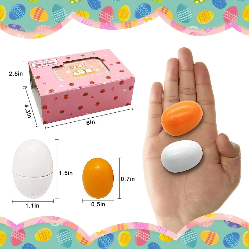 Wooden Egg Pretend Play Set for Kids