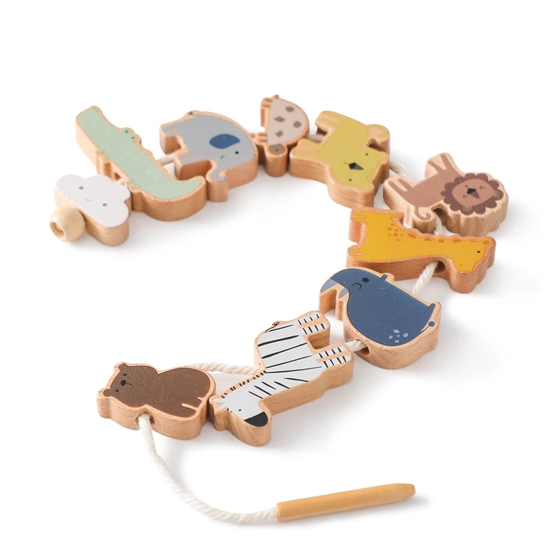 Montessori Animal Threading Blocks – Educational Baby Toy