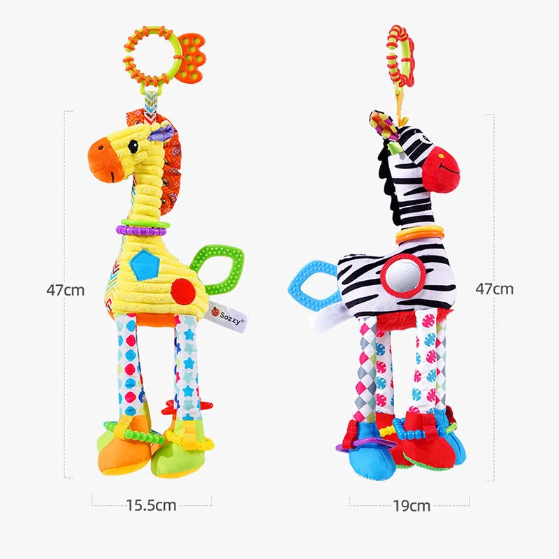 Plush Animal Handbells & Teether Baby Toy