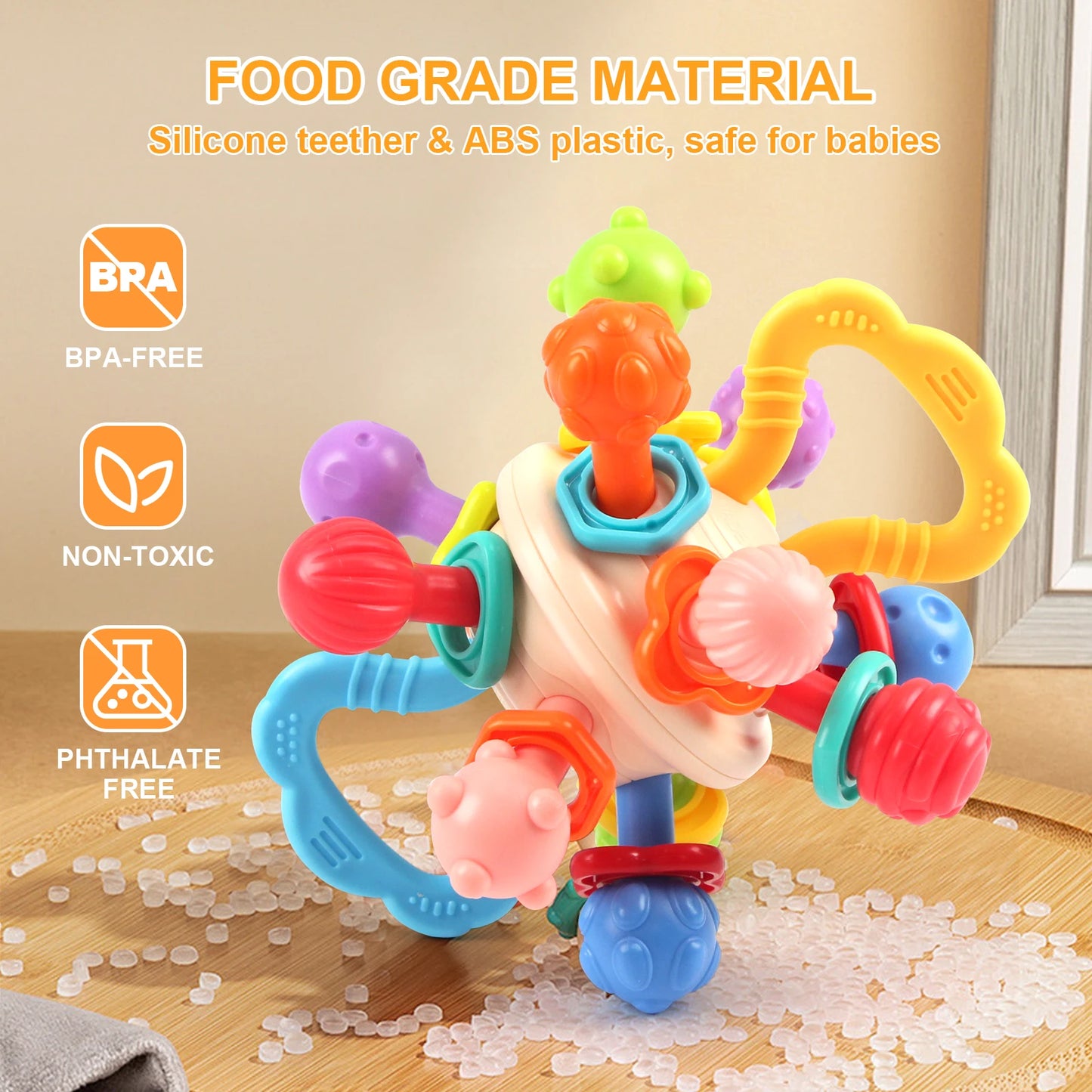 Manhattan Soft Silicone Baby Grab Ball & Teether