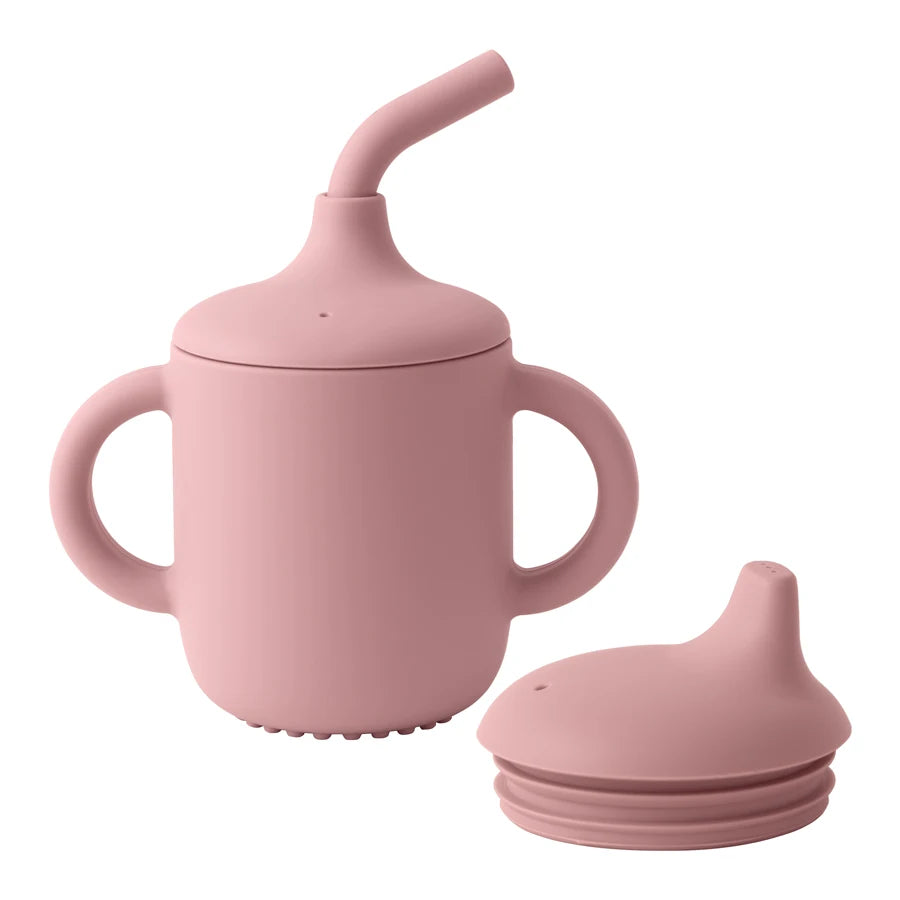 Two Lids Baby Silicone Straw Cup BPA Free