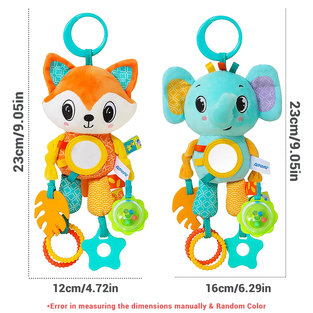 Soft Plush Hanging Sensory Toy with Teether