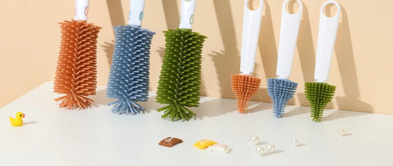360° Silicone Baby Bottle Brush Set