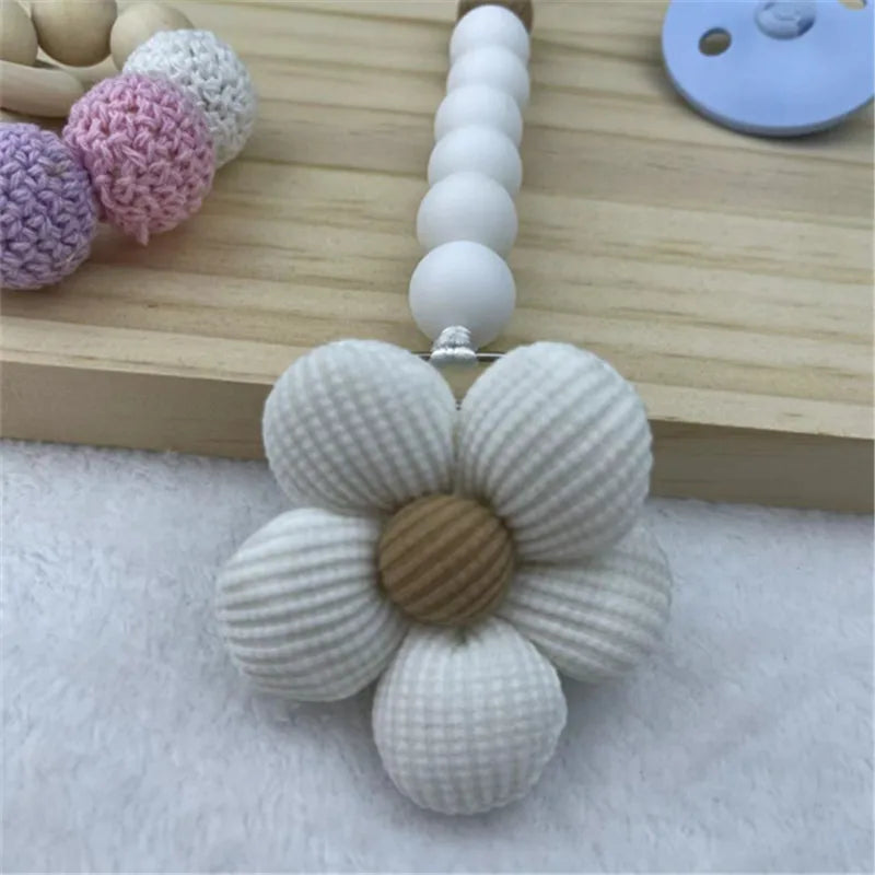 BPA-Free Flower Pacifier Holder for Newborns