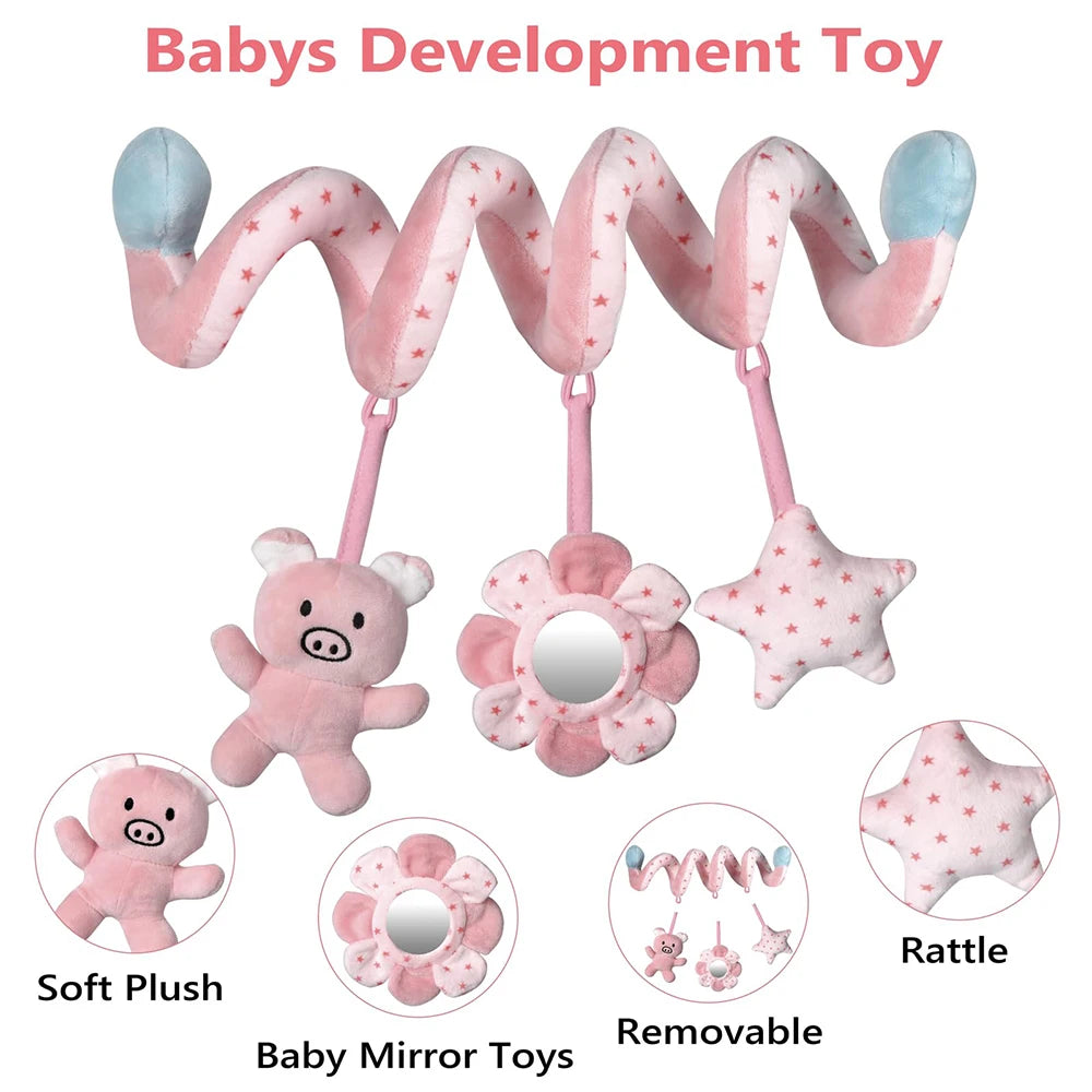 Baby Spiral Hanging Toy with Mirror & Rattles