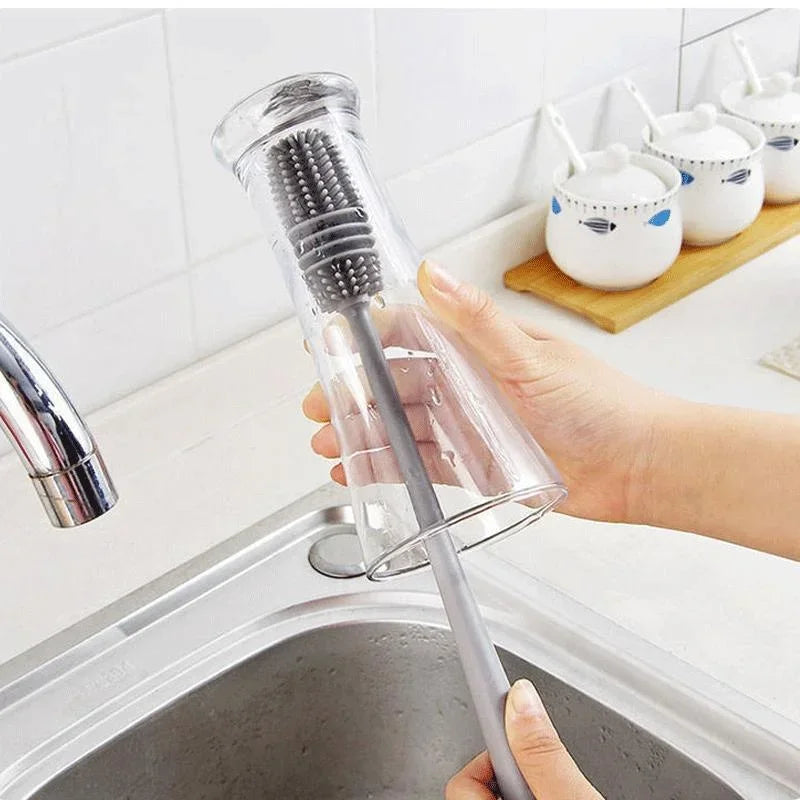 Silicone Bottle Brush Cleaner for Baby Bottles & Glassware