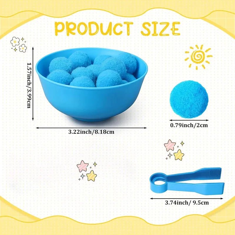 Rainbow Pom Pom Sorting Set