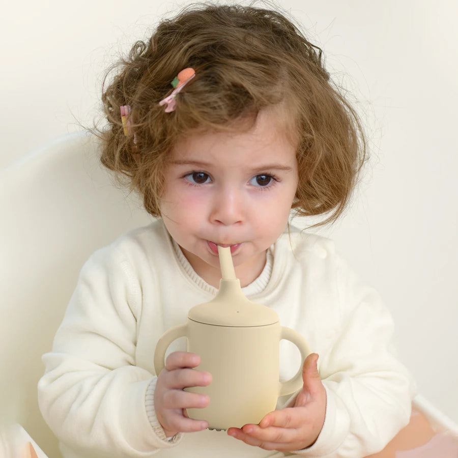 Two Lids Baby Silicone Straw Cup BPA Free