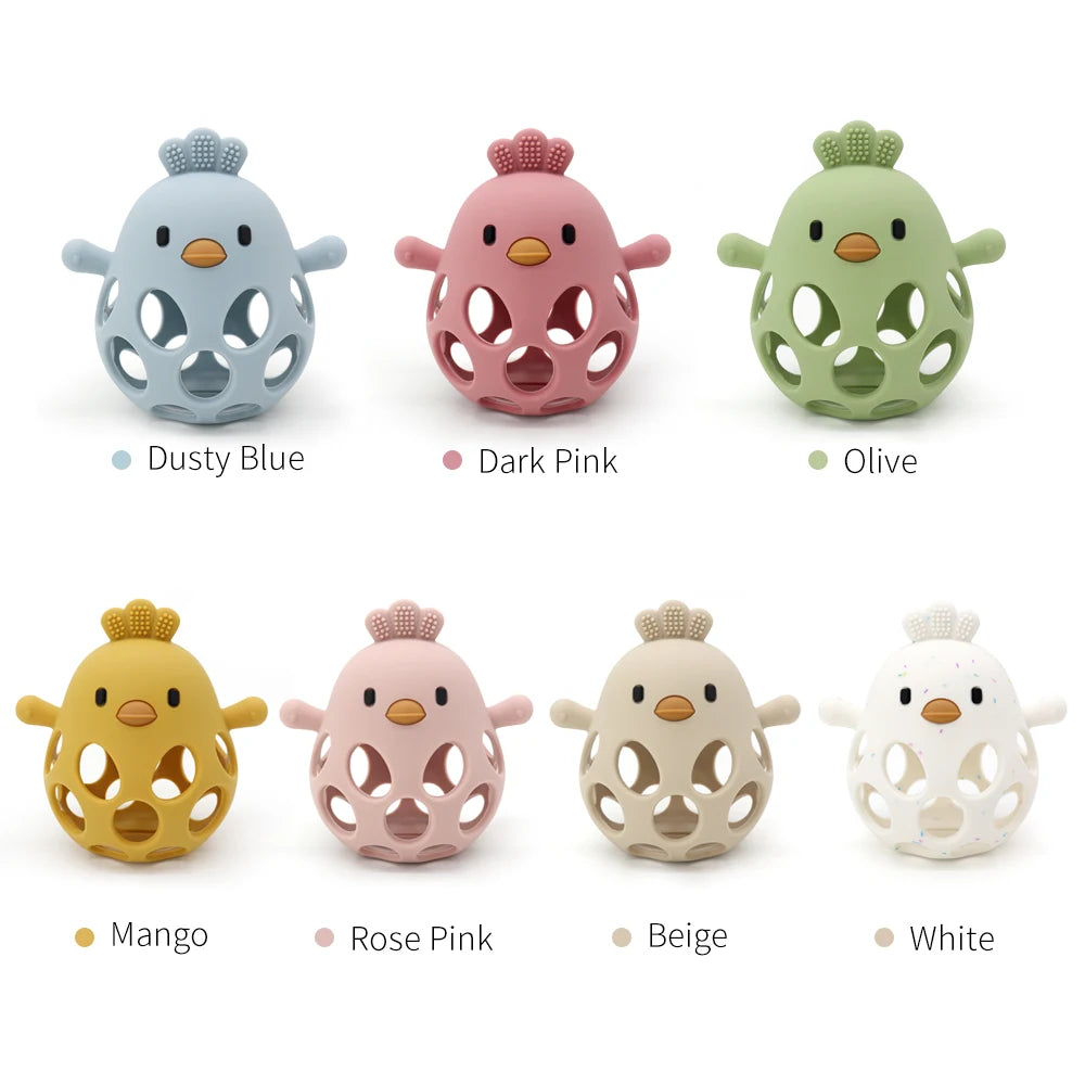 Cartoon Chick Baby Teether Gloves