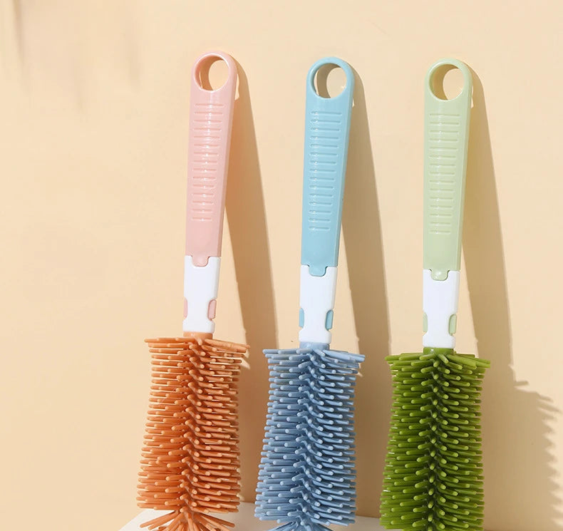 360° Silicone Baby Bottle Brush Set
