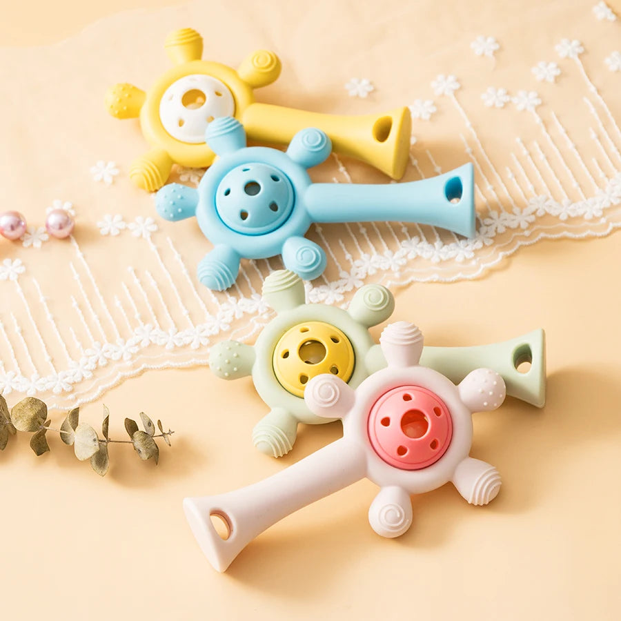 Silicone Baby Teether & Rattle Toy