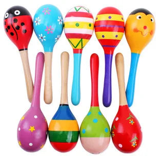 Colorful Wooden Baby Rattles Maracas