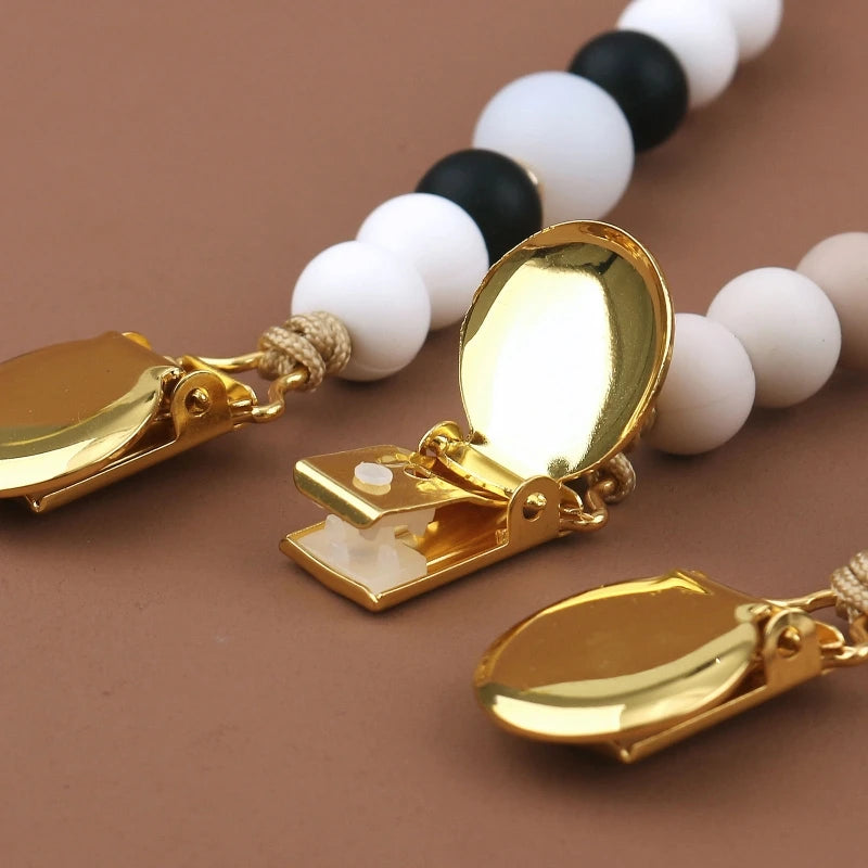 Baby Pacifier Clip with Silicone Beads