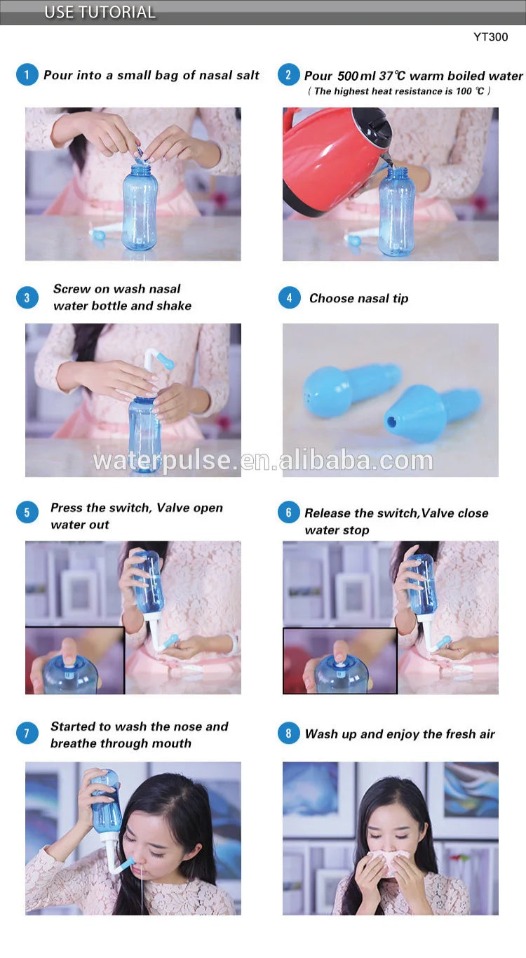 Nose Wash Cleaner Irrigator Rinse Bottle