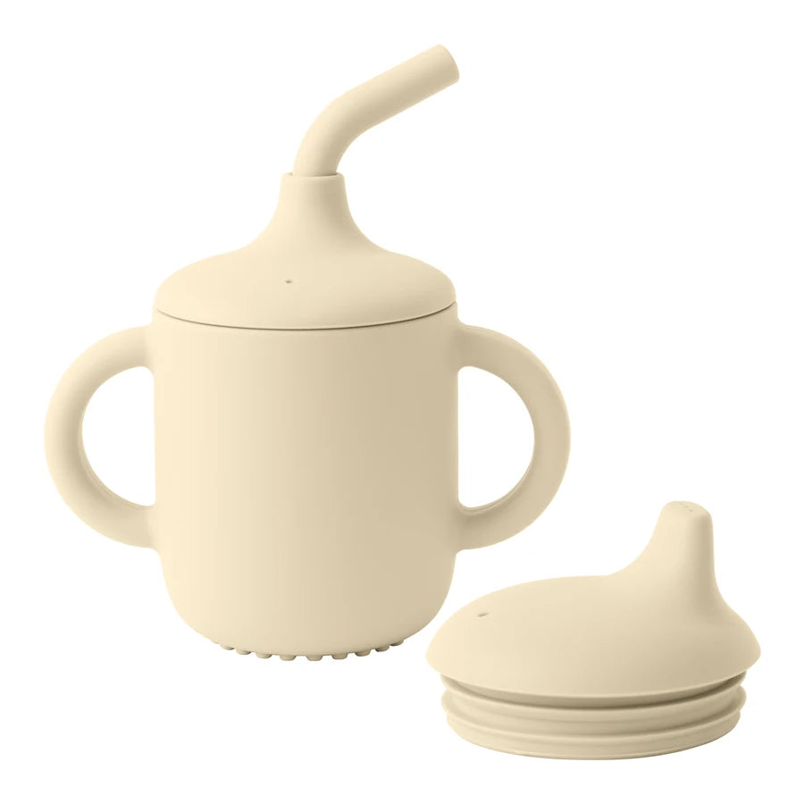 Two Lids Baby Silicone Straw Cup BPA Free