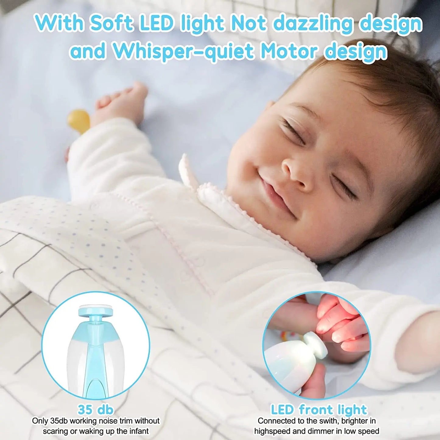 Electric baby Nail clipper LED Light Baby