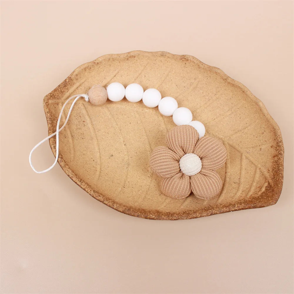 BPA-Free Flower Pacifier Holder for Newborns