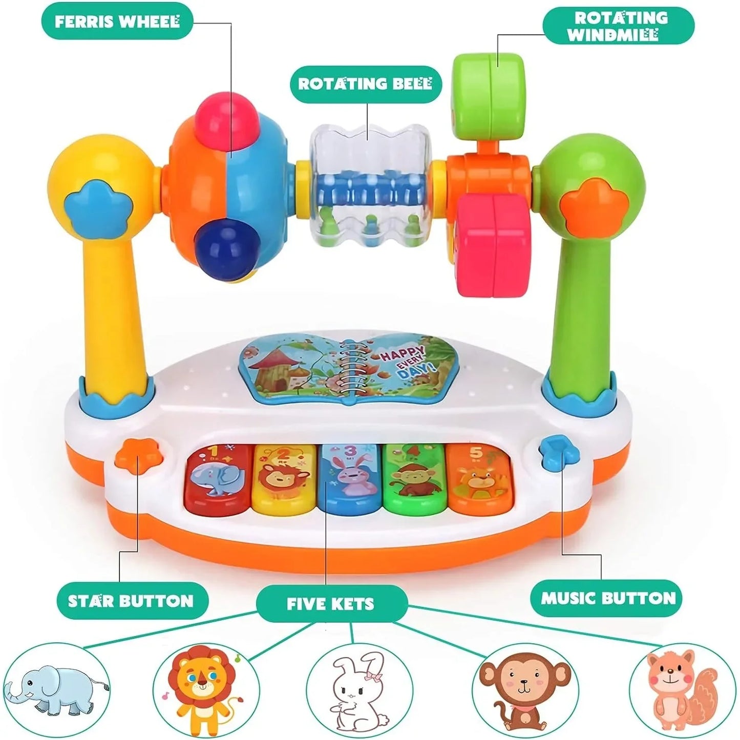 Baby Musical Piano Toy with Lights & Sound