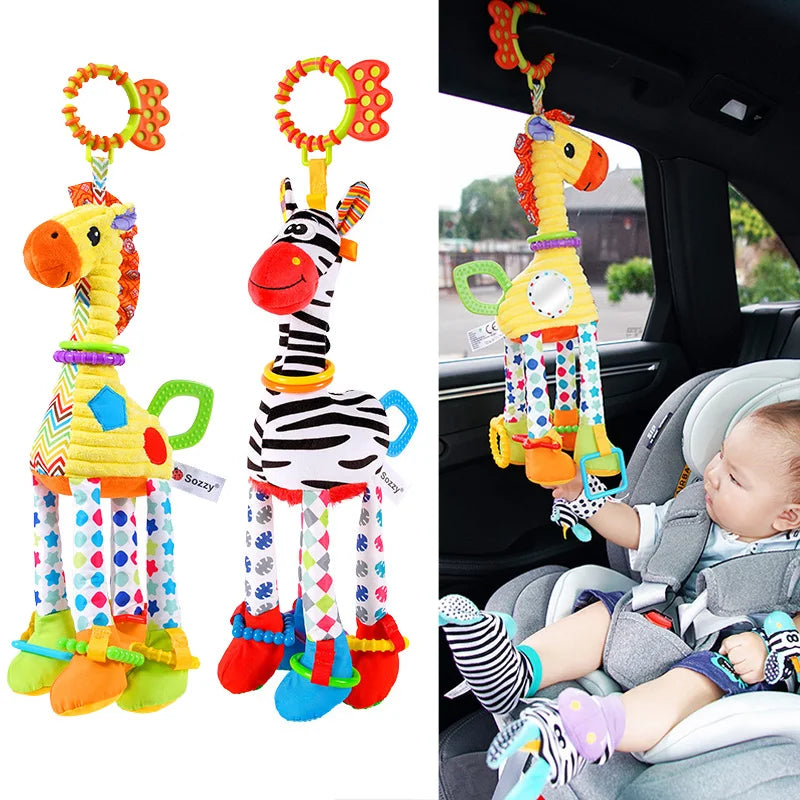 Plush Animal Handbells & Teether Baby Toy