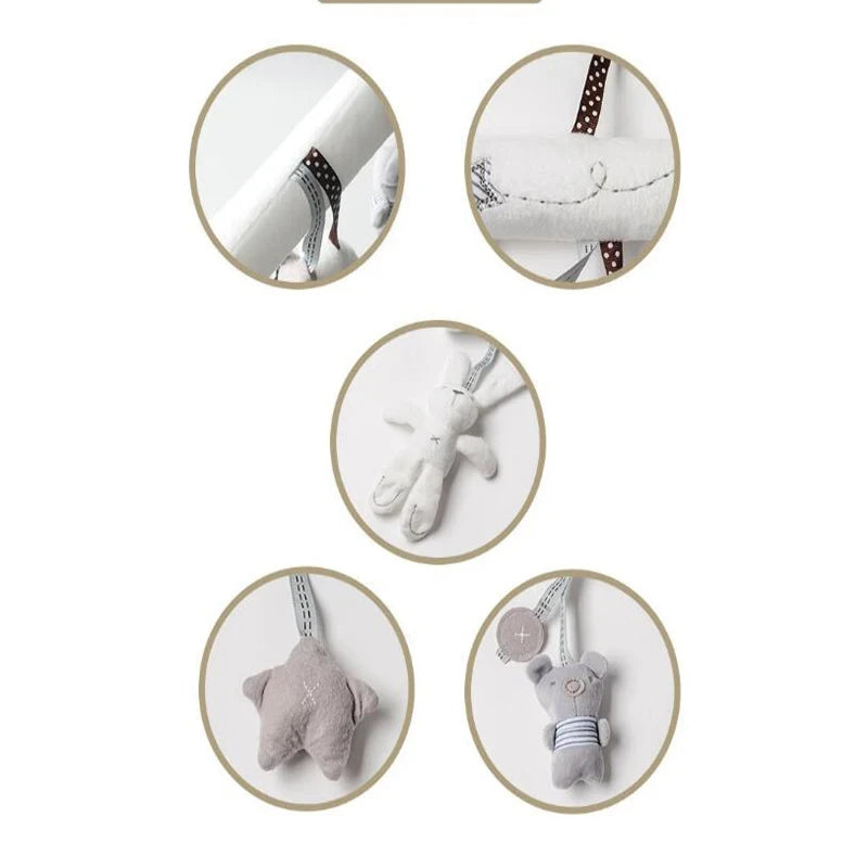 Rabbit Hand Bell Plush Toy for Stroller & Bed