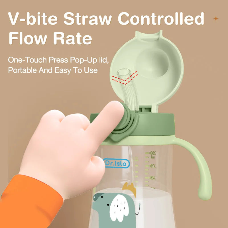 Baby Bottle with Straw & Handle