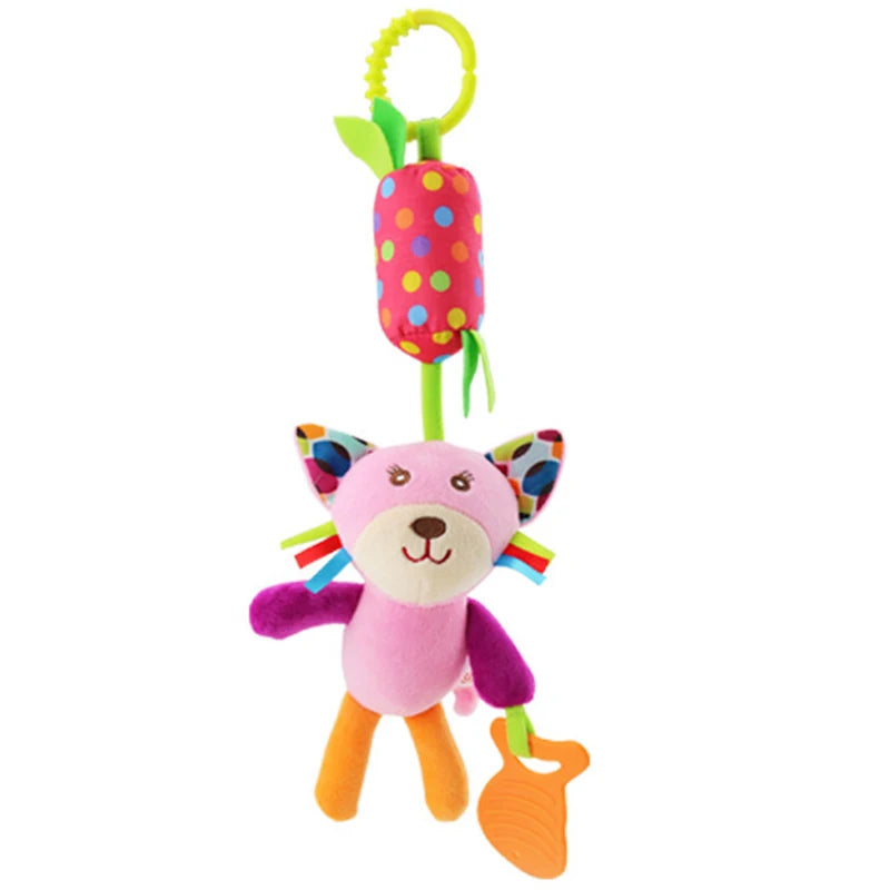 Plush Animal Handbells & Teether Baby Toy