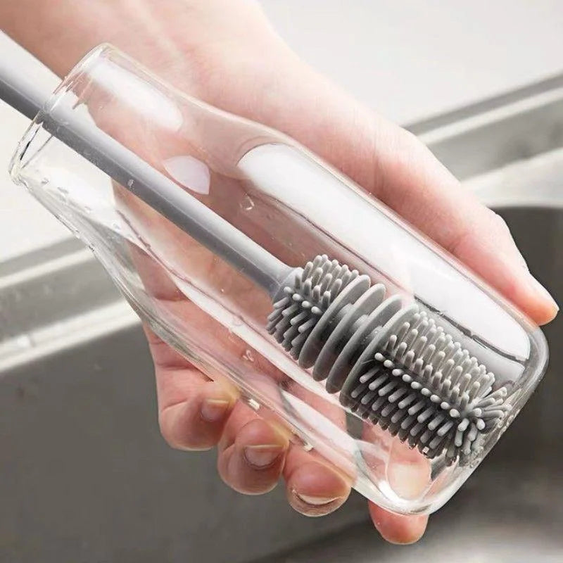 Silicone Bottle Brush Cleaner for Baby Bottles & Glassware