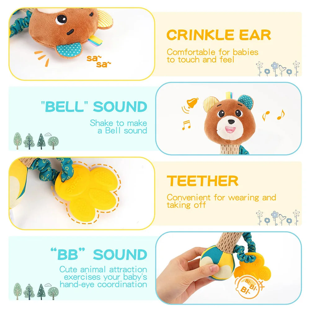 Soft Animal Baby Rattle Toy